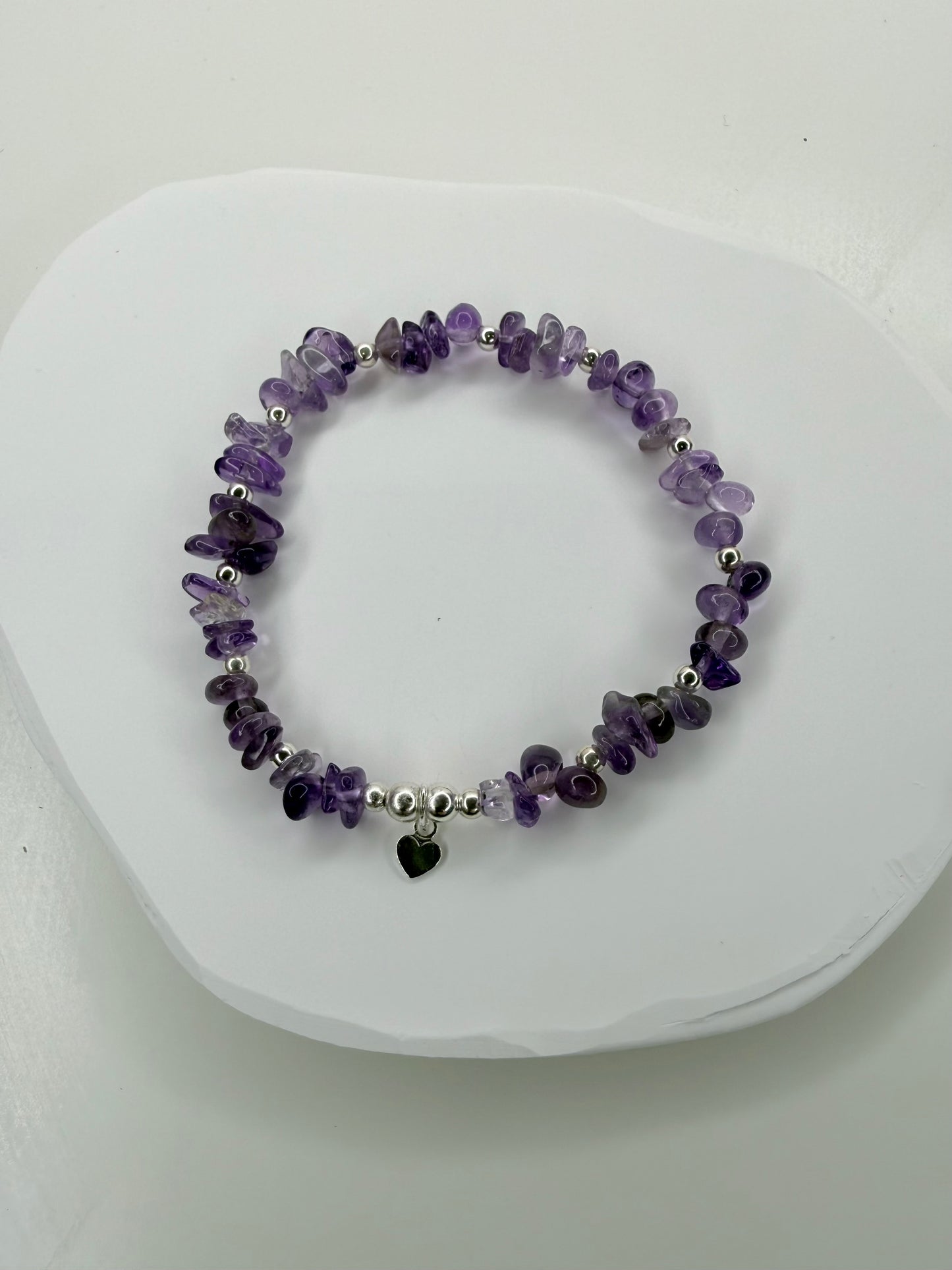 Amethyst chips sterling sliver bracelet.