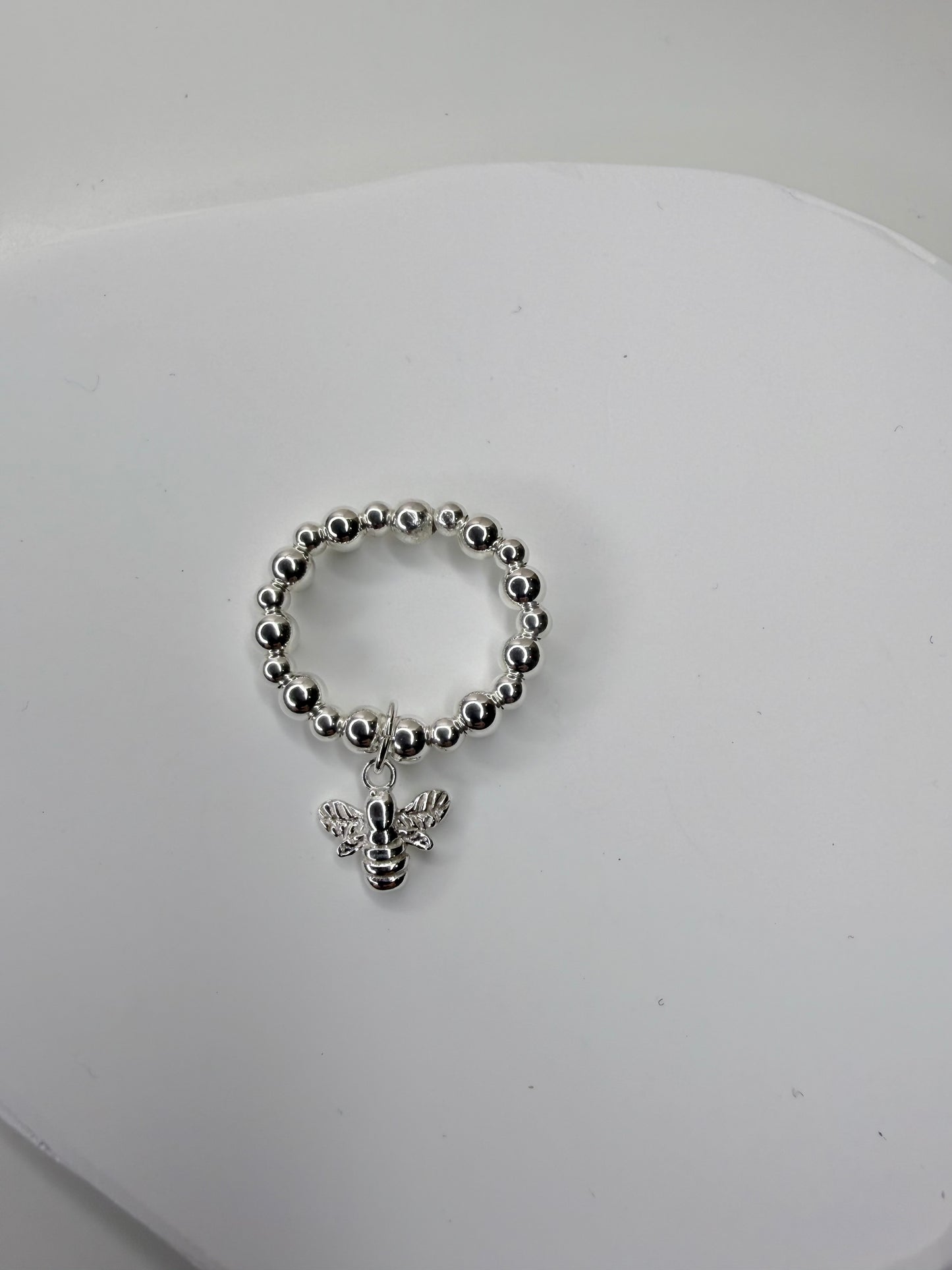 The sterling sliver Bee charm ring