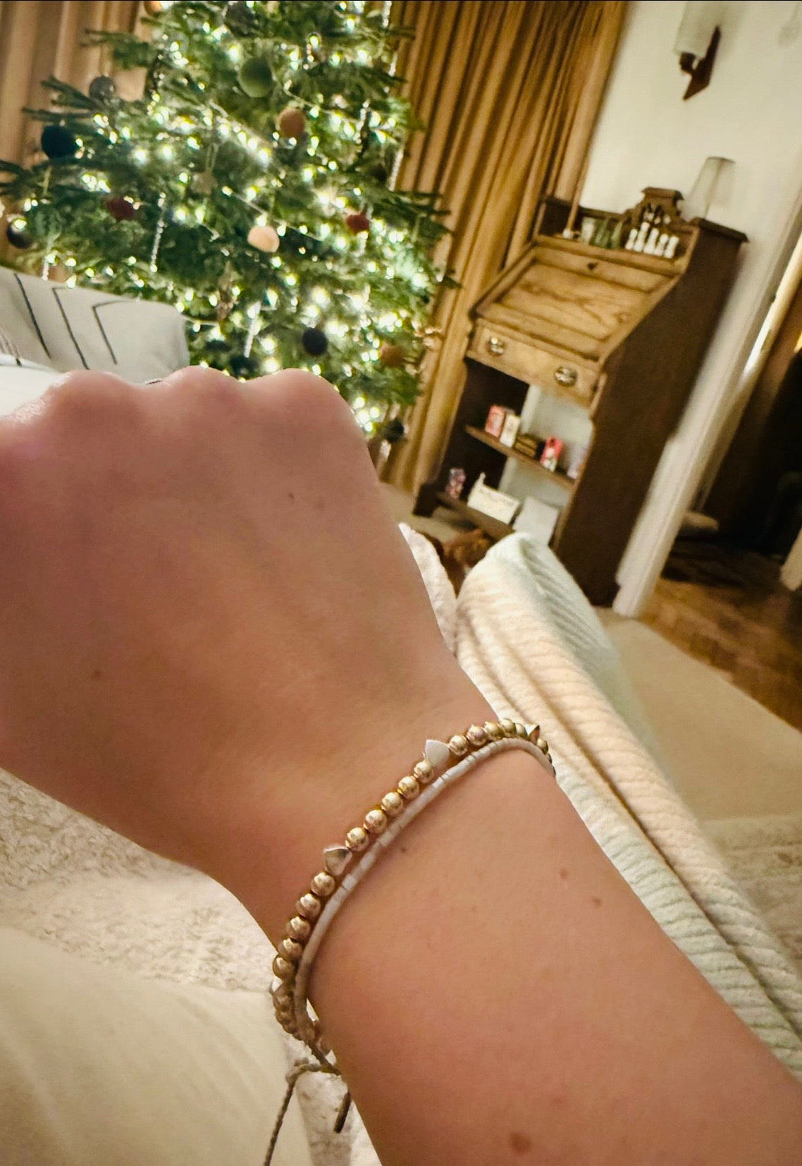 The Emily 14k gold beaded bracelet.