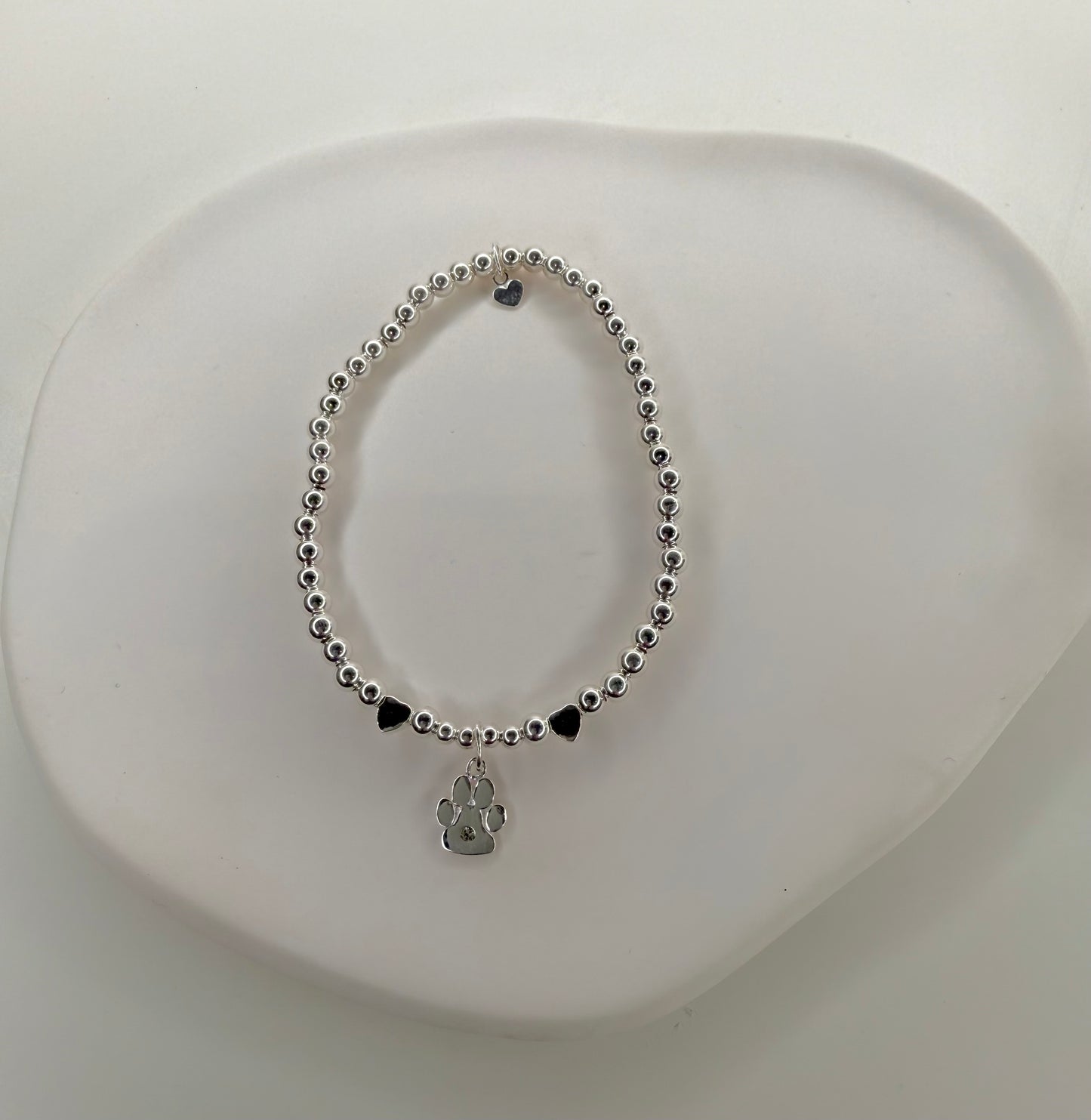 Gemstone Paw Charm Bracelet