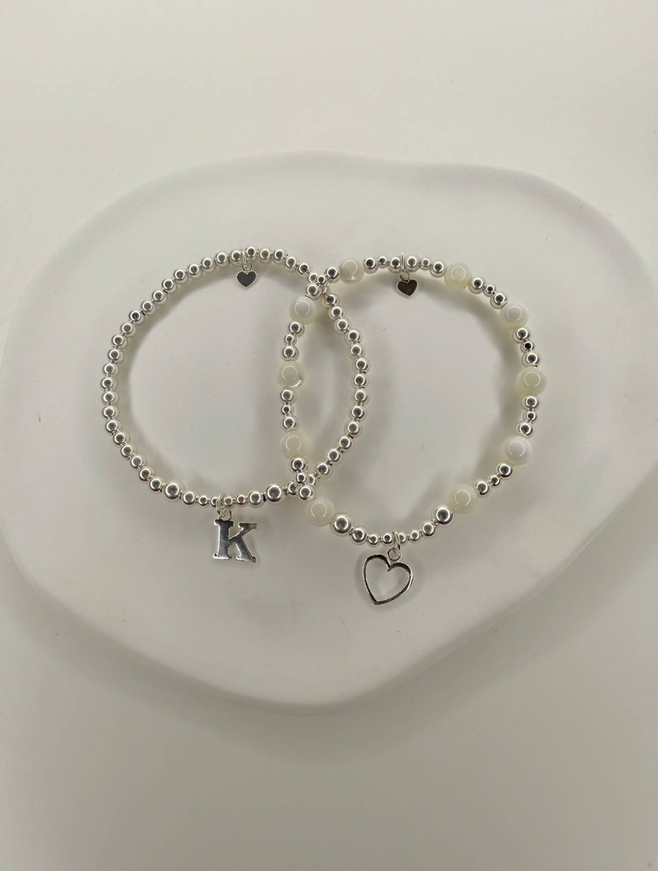 Mother of Pearl Open Heart Bracelet