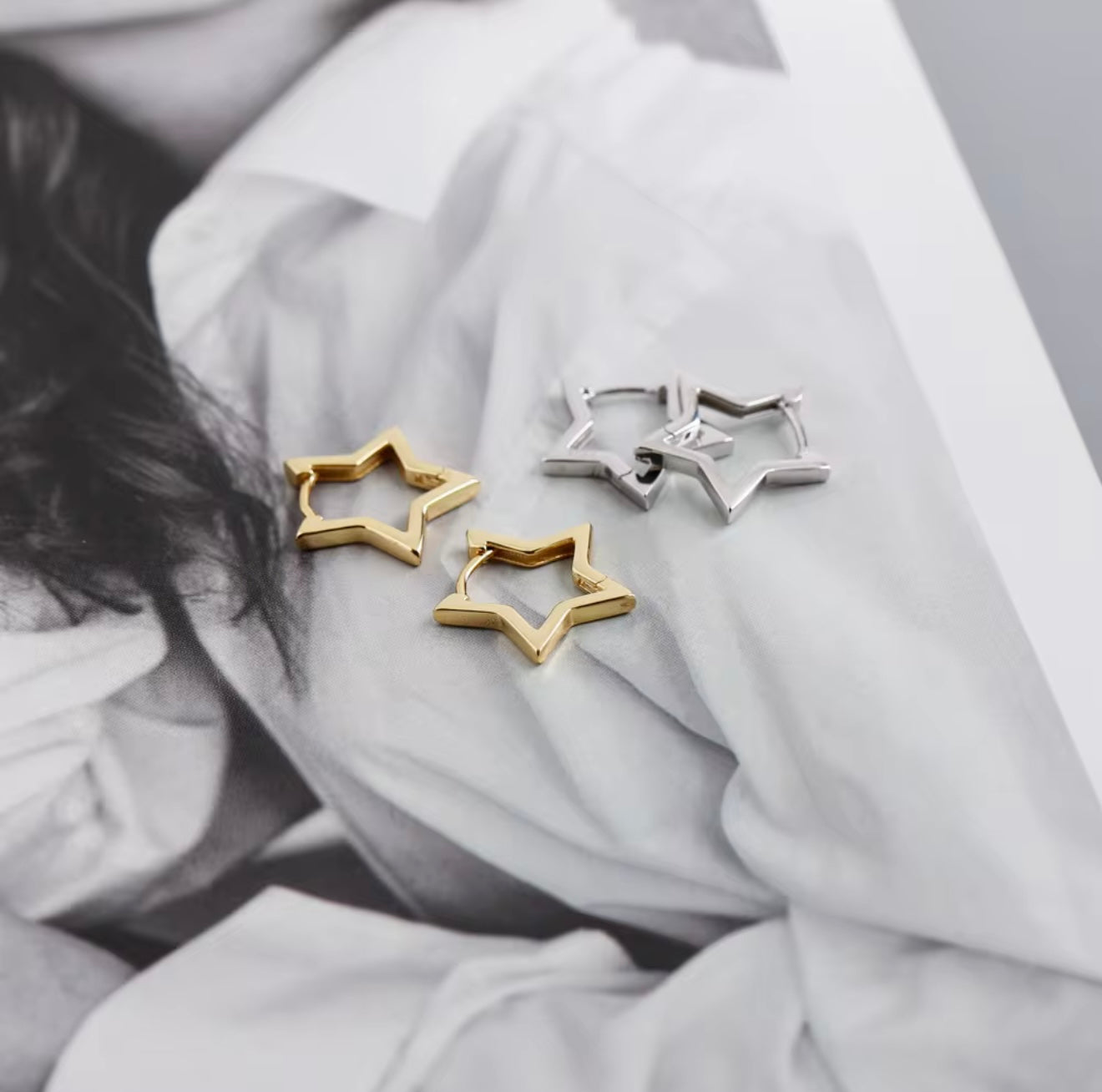 Star Huggie Earrings