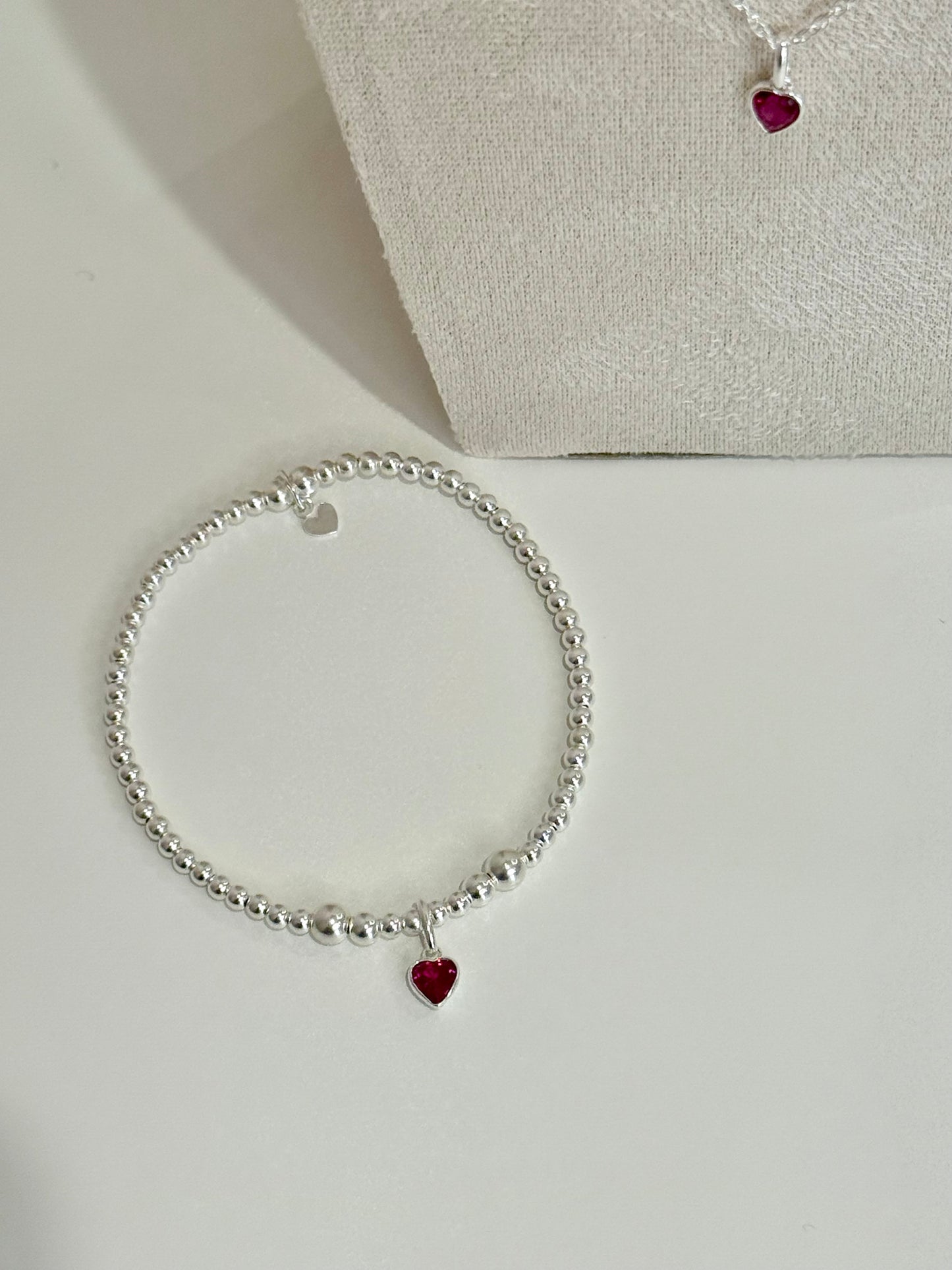 Heart Birthstone Bracelet
