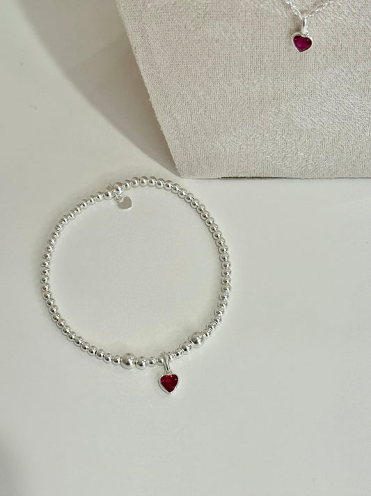 Heart Birthstone Bracelet