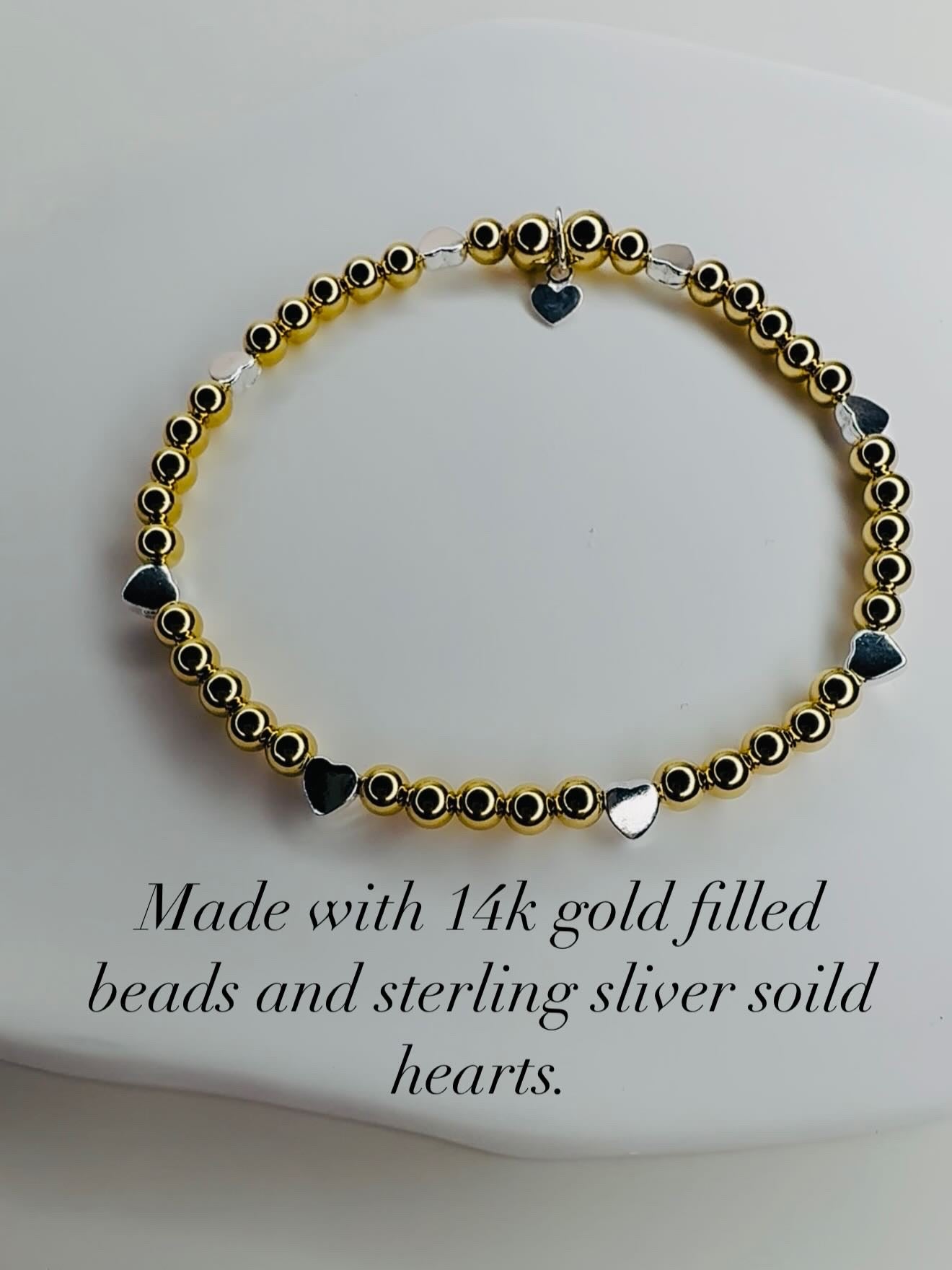 The Emily 14k gold beaded bracelet.