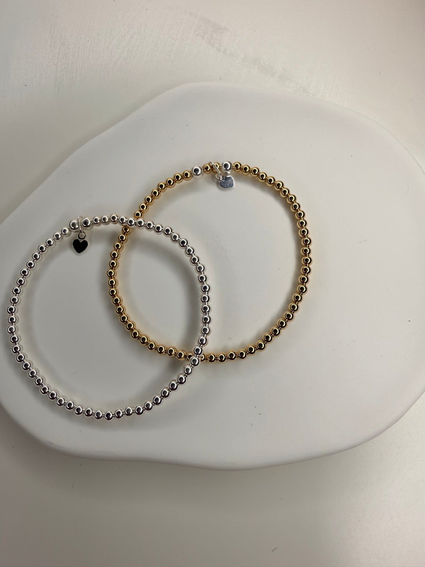 14k gold filled 3mm beaded bracelet