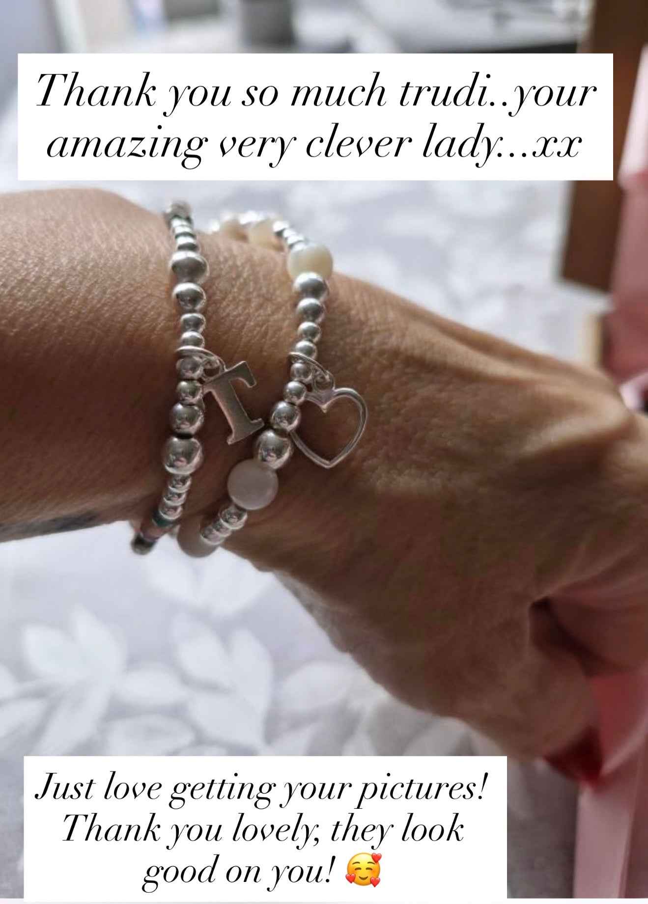 Mother of Pearl Open Heart Bracelet