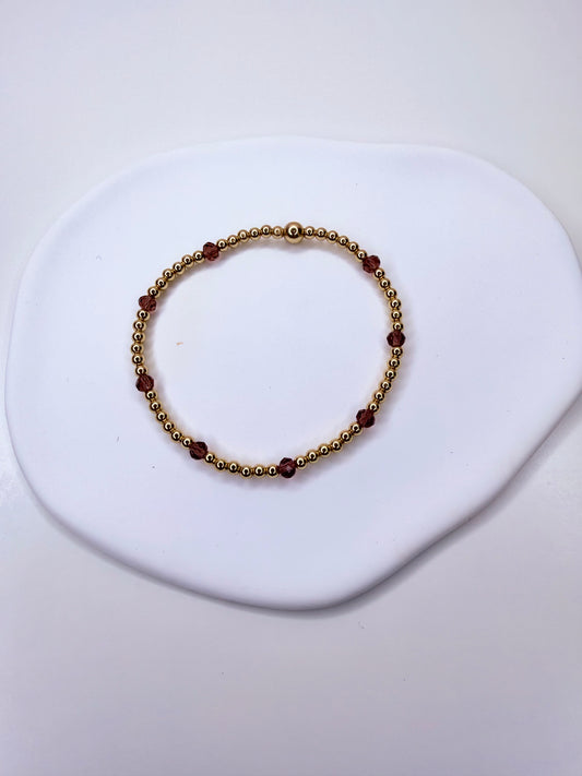 Amethyst gold filled  beaded bracelet.