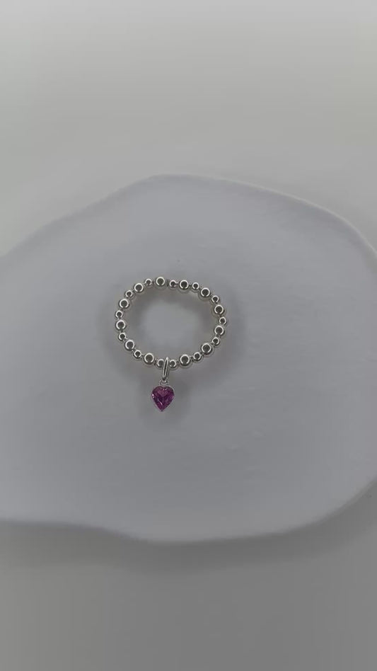 Heart Birthstone Ring