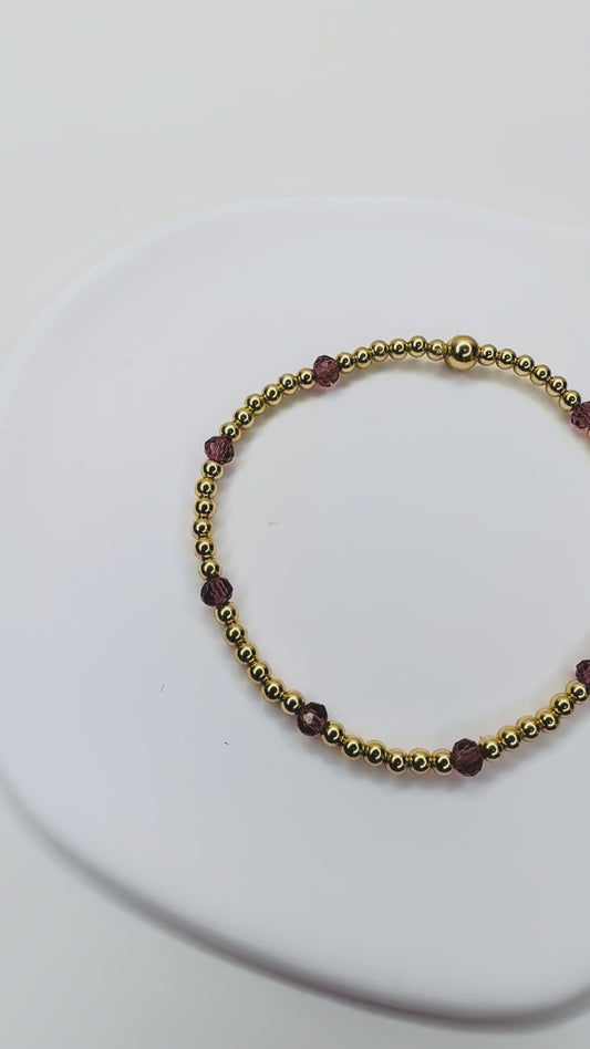 Amethyst gold filled  beaded bracelet.