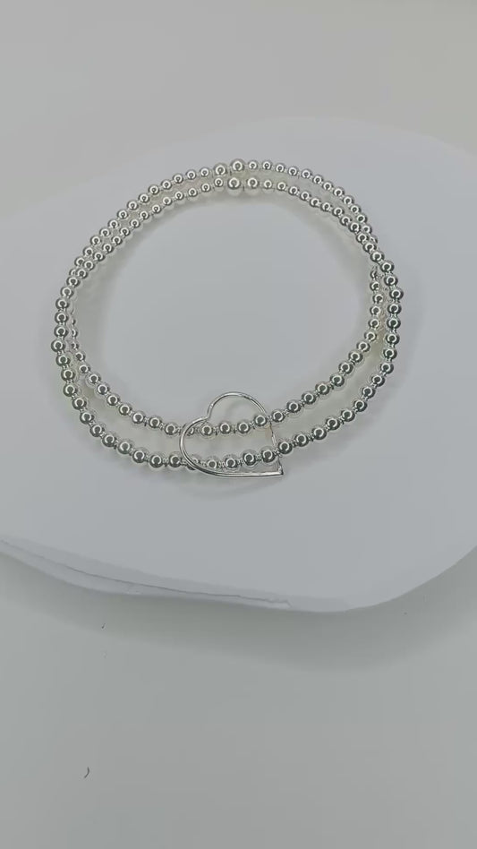 Heart double beaded bracelet